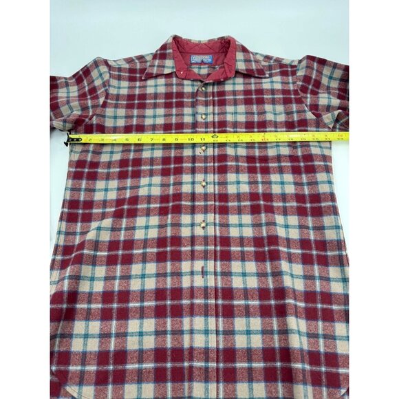 Pendleton Wool Shirt Plaid Button Up Quilted Collar Long Sleeve Size M USA - Picture 9 of 11